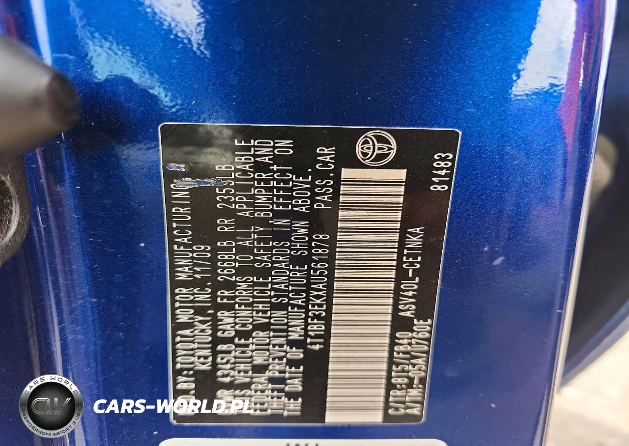 2010 Toyota Camry Base VIN:4T1BF3EKXAU561878 - 12