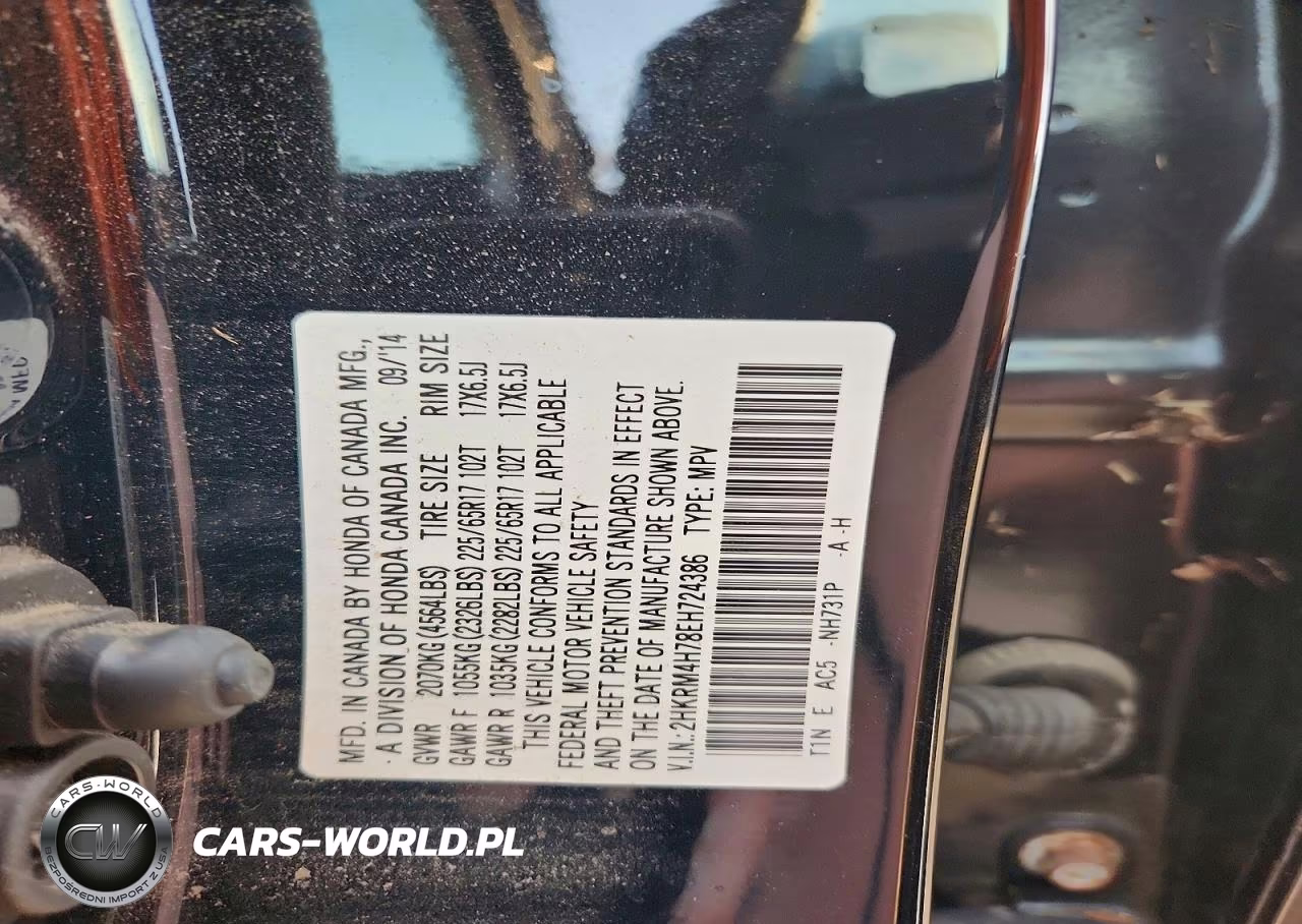 2014 Honda Cr-V Exl VIN:2HKRM4H78EH724386 - 12
