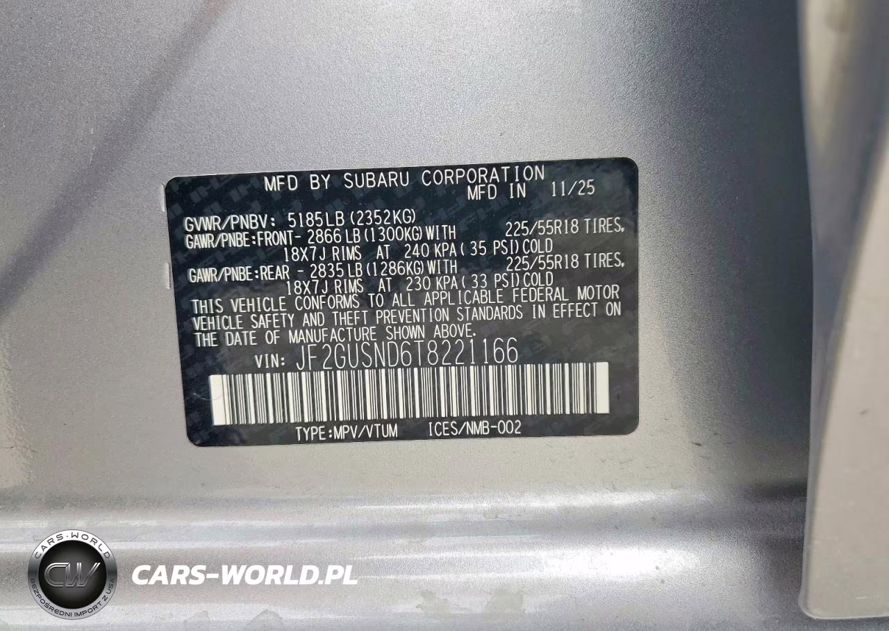 2026 Subaru Crosstrek Limited VIN:JF2GUSND6T8221166 - 13