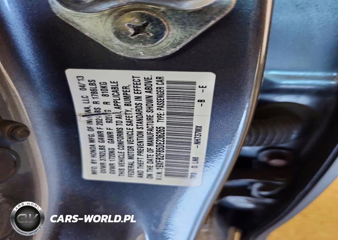 2013 Honda Civic Ex VIN:19XFB2F85DE236265 - 12