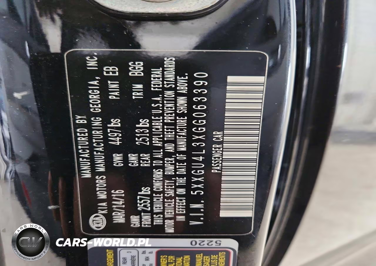 2016 Kia Optima Ex VIN:5XXGU4L3XGG063390 - 12