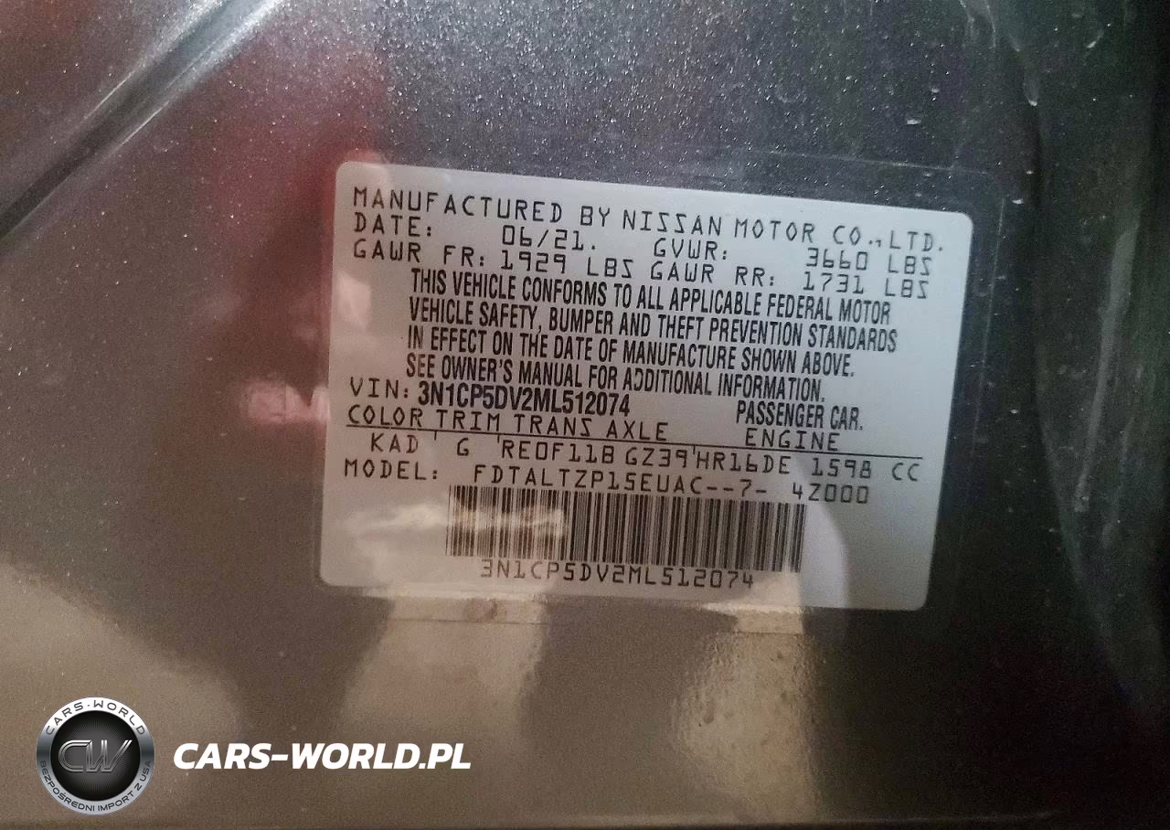 2021 Nissan Kicks Sr VIN:3N1CP5DV2ML512074 - 13