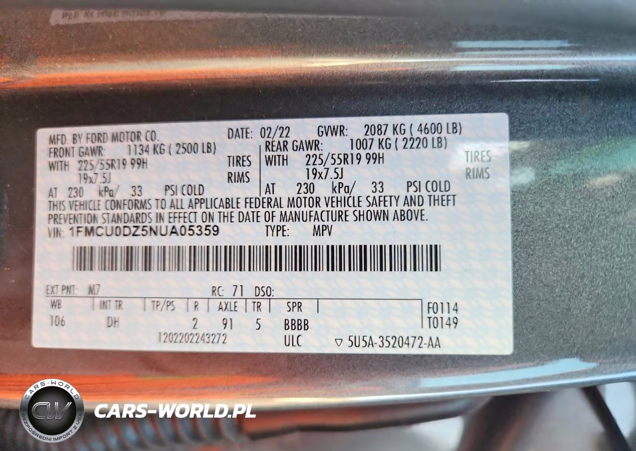 2022 Ford Escape Titanium VIN:1FMCU0DZ5NUA05359 - 13