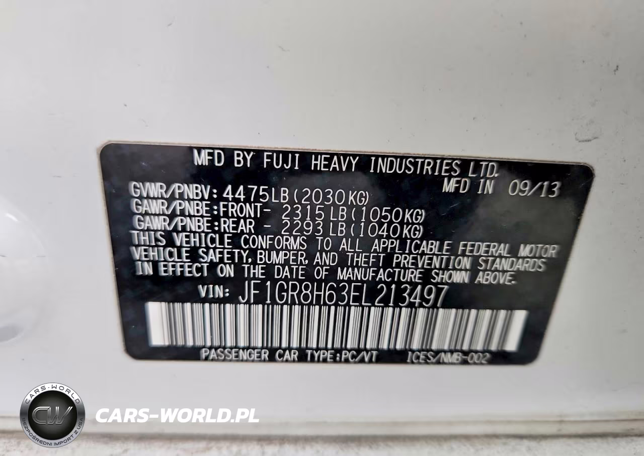 2014 Subaru Impreza Wrx Sti VIN:JF1GR8H63EL213497 - 13