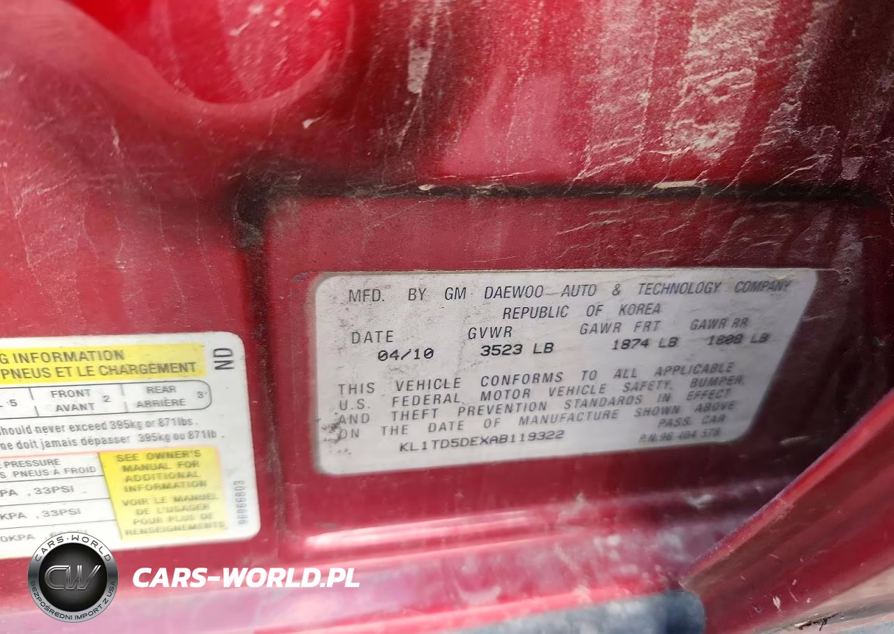 2010 Chevrolet Aveo Ls VIN:KL1TD5DEXAB119322 - 12