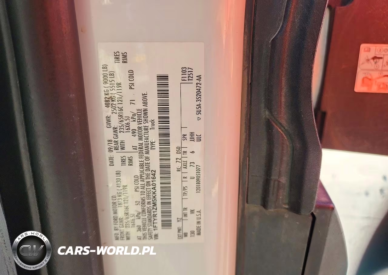 2019 Ford Transit 250 Delivery Van VIN:1FTYR1ZM5KKA01642 - 14