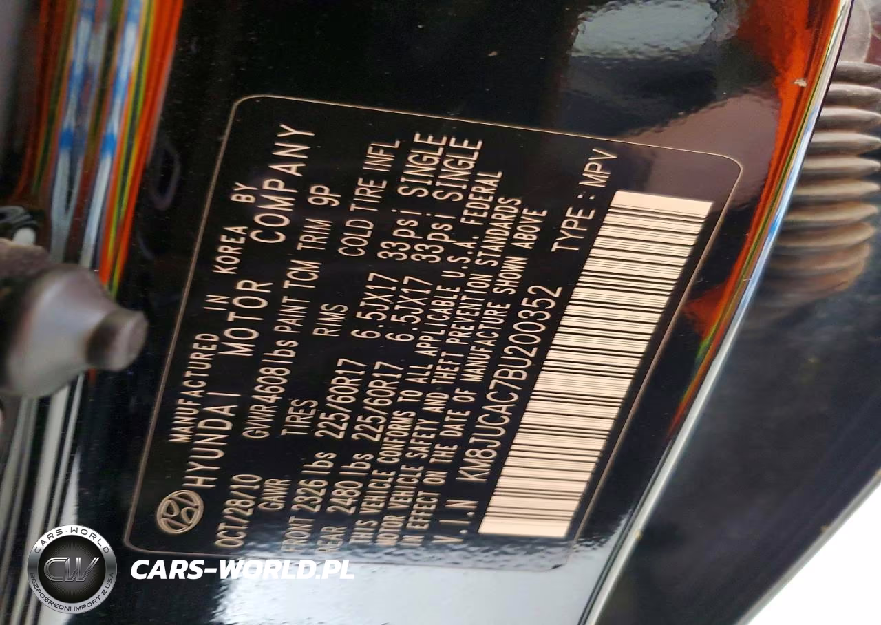 2011 Hyundai Tucson Gls VIN:KM8JUCAC7BU200352 - 13