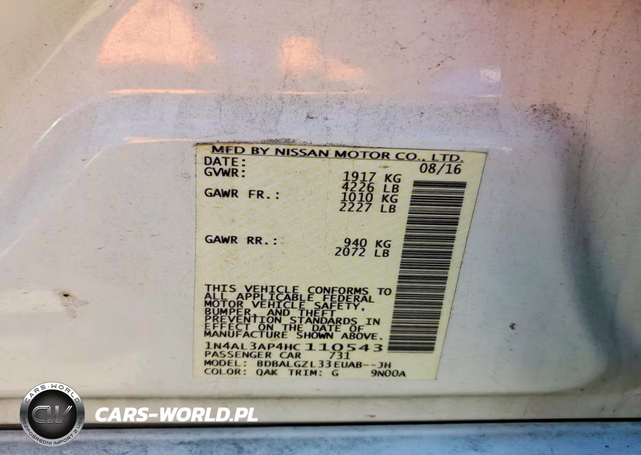 2017 Nissan Altima 2.5 S VIN:1N4AL3AP4HC110543 - 12