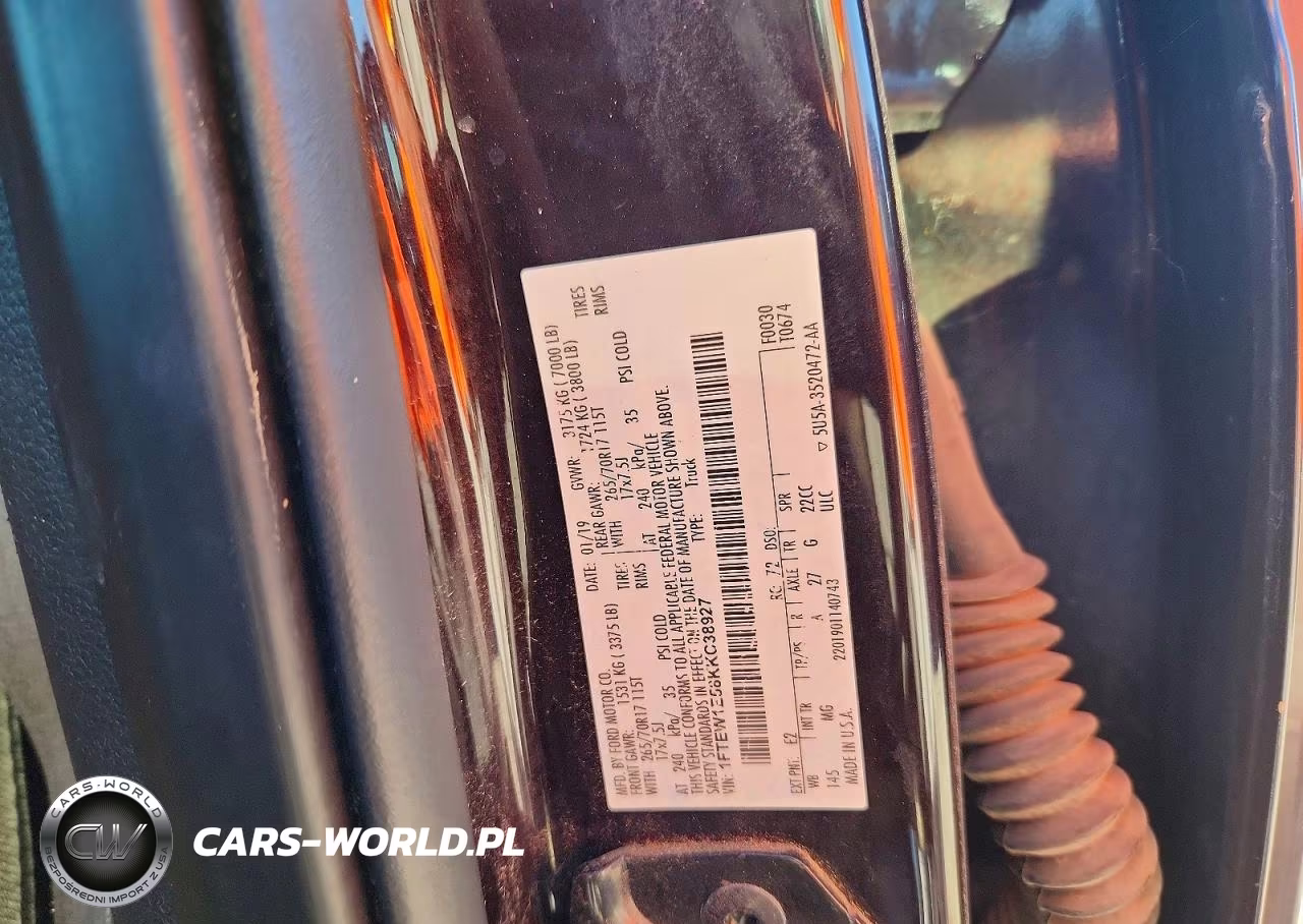 2019 Ford F150 Supercrew VIN:1FTEW1E58KKC38927 - 12
