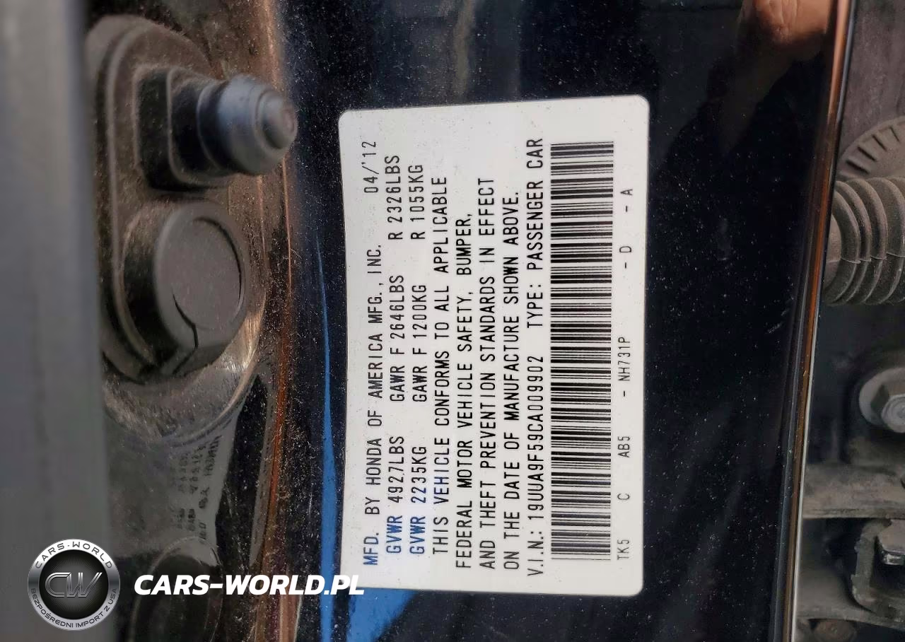 2012 Acura Tl VIN:19UUA9F59CA009902 - 12