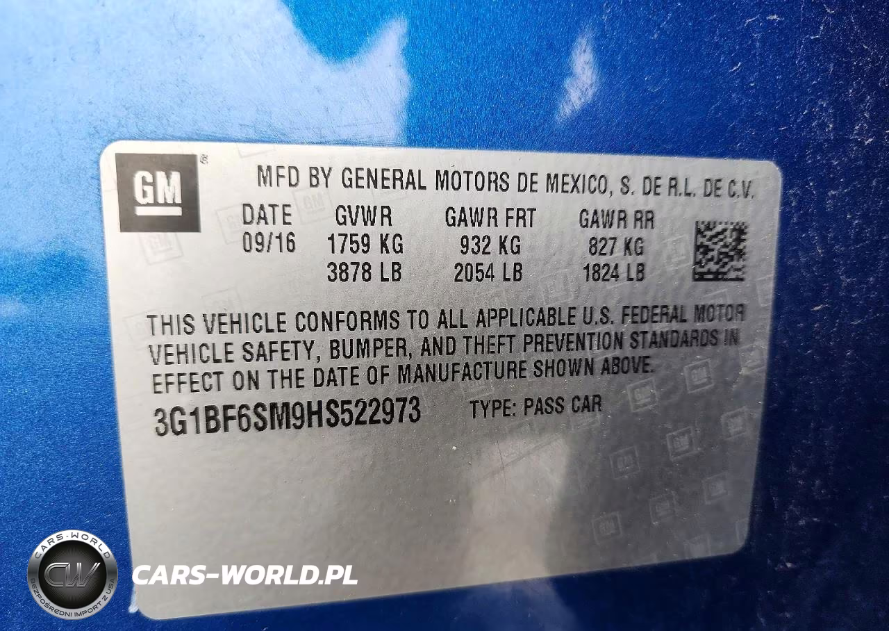 2017 Chevrolet Cruze Premier VIN:3G1BF6SM9HS522973 - 12