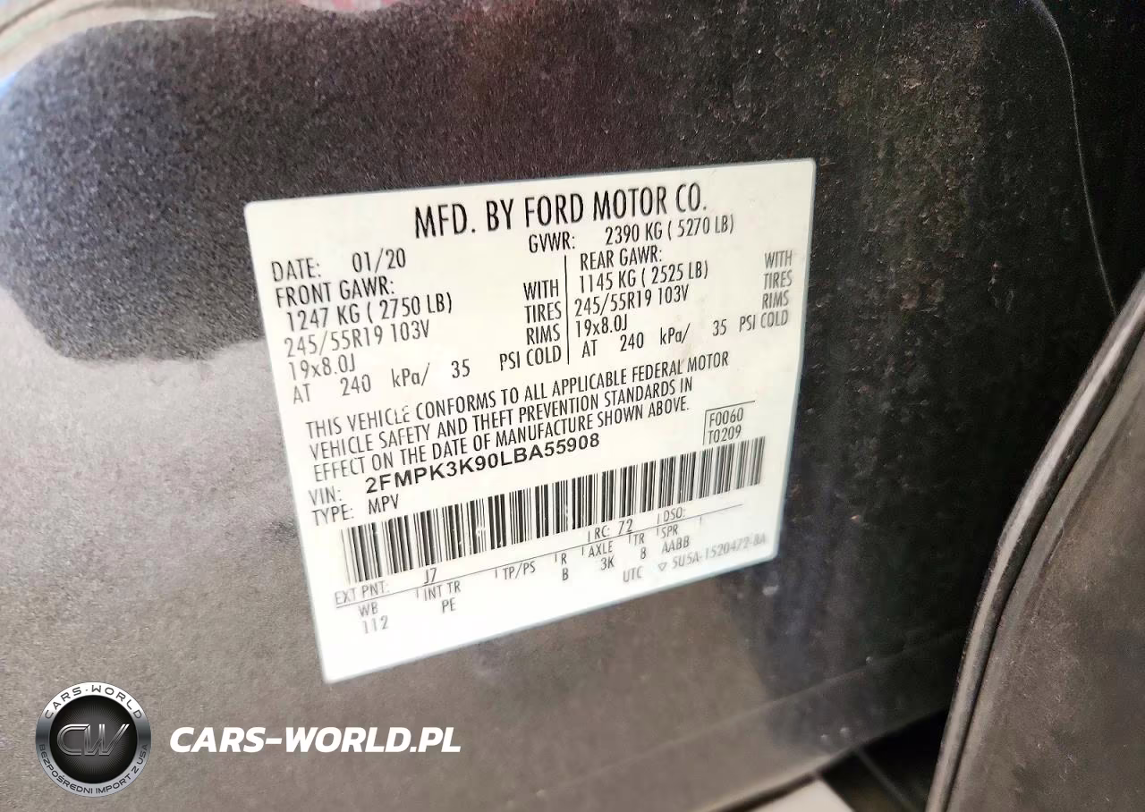 2020 Ford Edge Titanium VIN:2FMPK3K90LBA55908 - 12