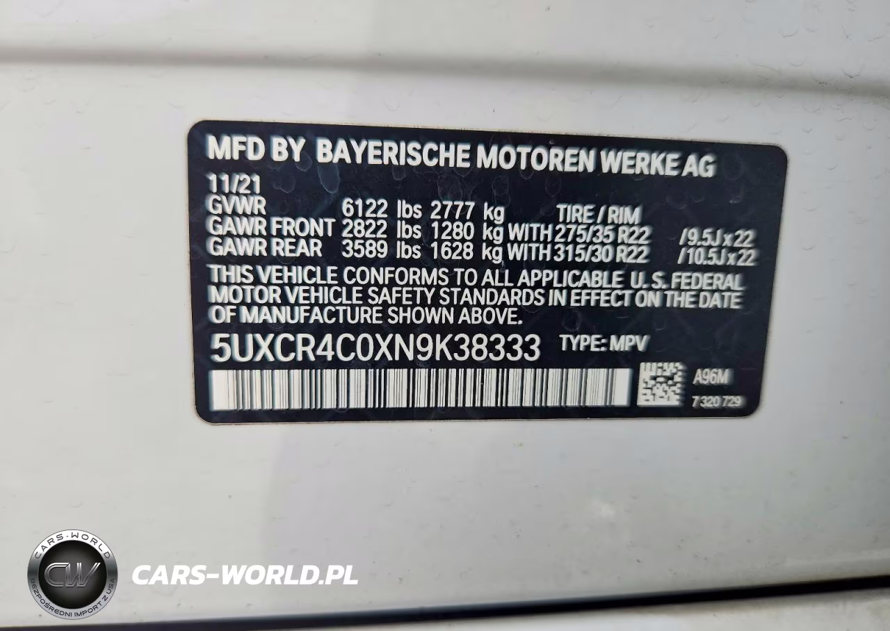 2022 BMW X5 Sdrive 40I VIN:5UXCR4C0XN9K38333 - 12