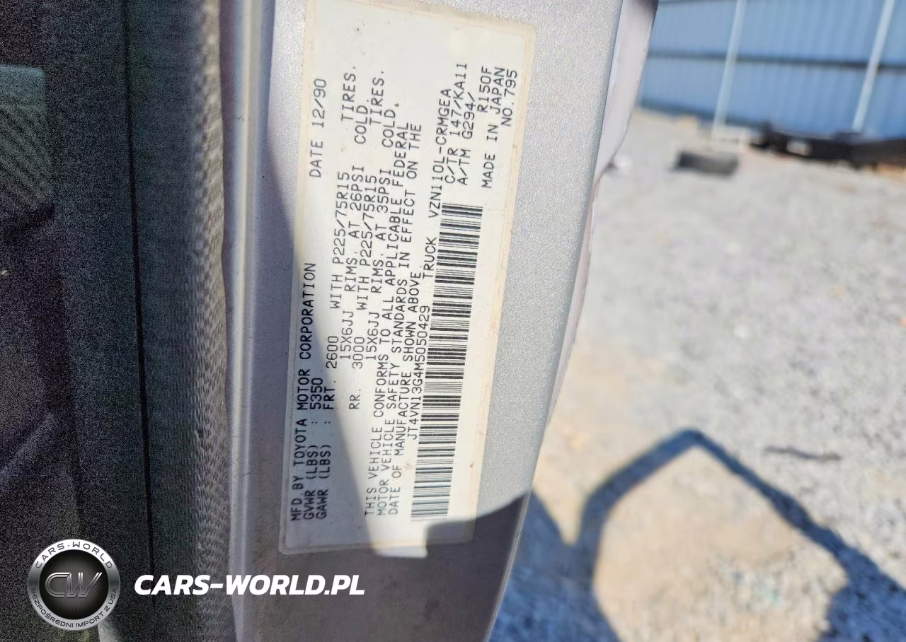 1991 Toyota Pickup Sr5 VIN:JT4VN13G4M5050429 - 12