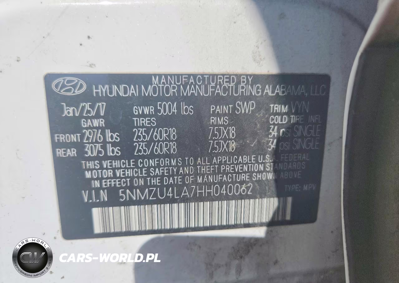 2017 Hyundai Santa Fe Sport 2.0T VIN:5NMZU4LA7HH040062 - 14