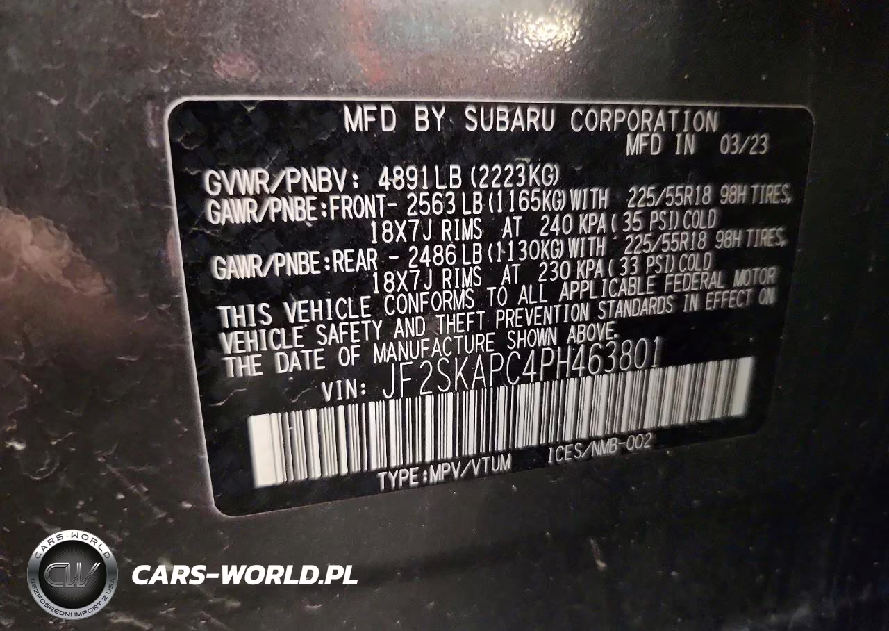 2023 Subaru Forester Limited VIN:JF2SKAPC4PH463801 - 13