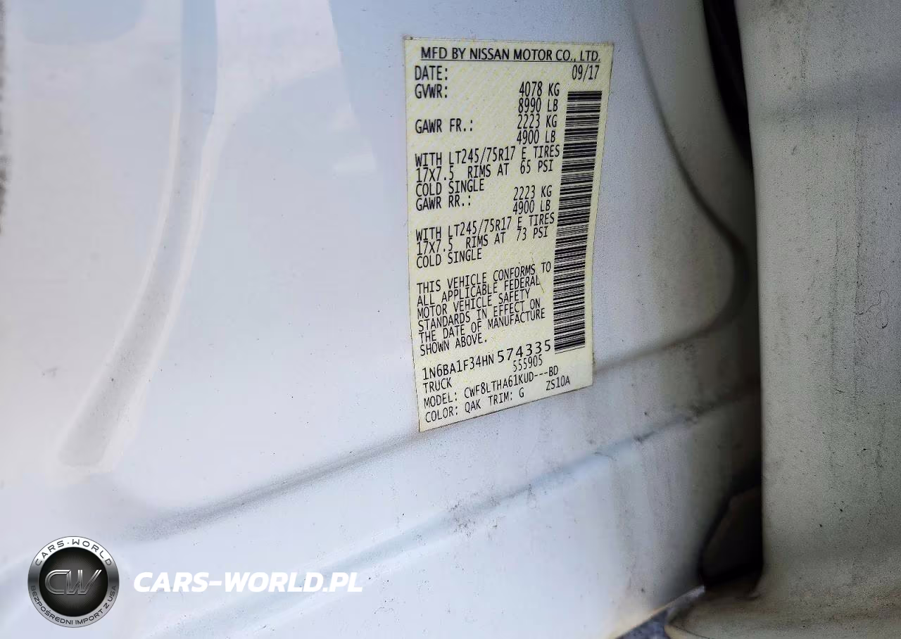 2017 Nissan Titan Xd Sv VIN:1N6BA1F34HN574335 - 13