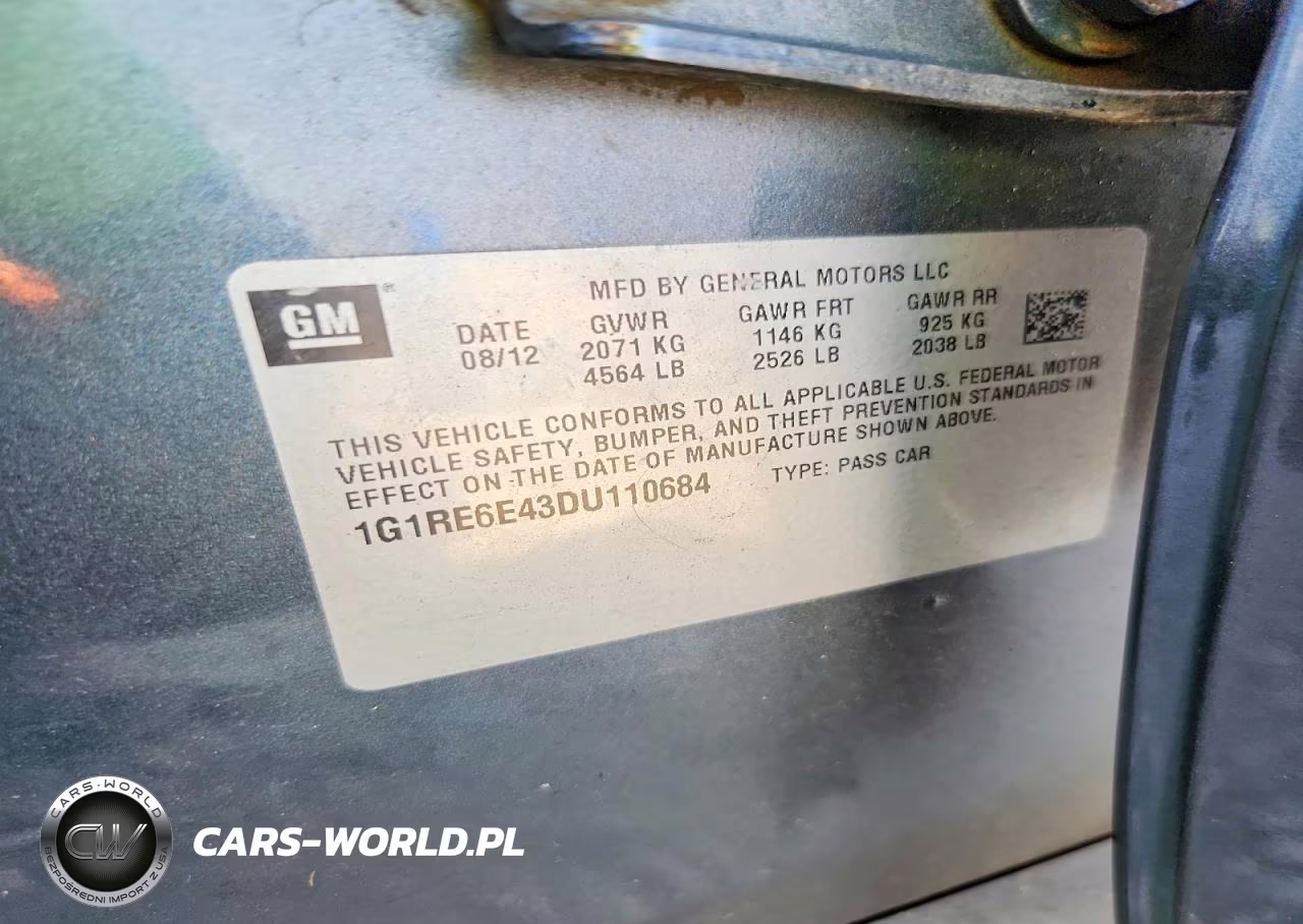 2013 Chevrolet Volt VIN:1G1RE6E43DU110684 - 13
