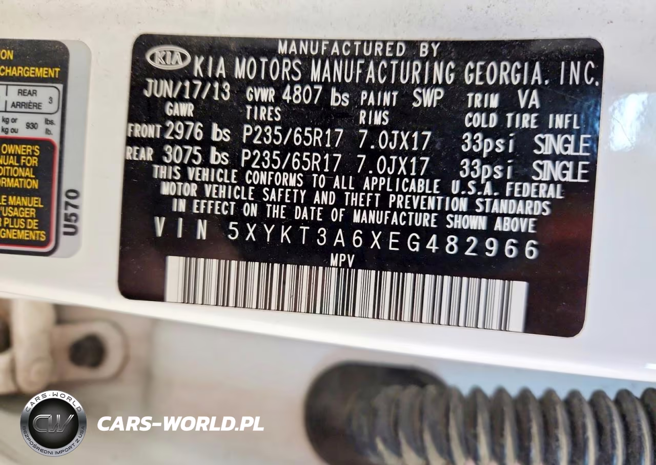 2014 Kia Sorento Lx VIN:5XYKT3A6XEG482966 - 13
