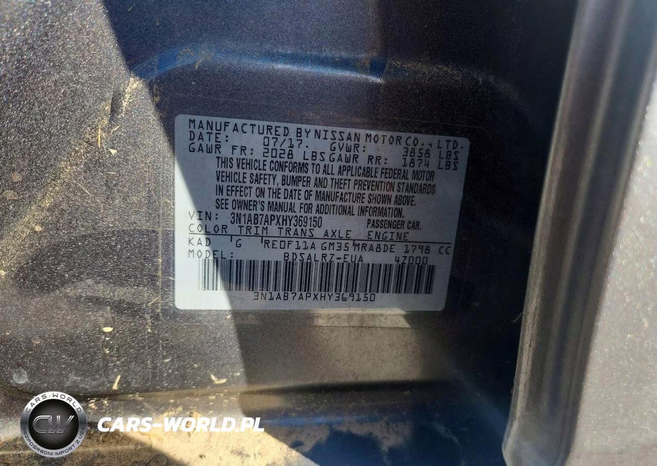 2017 Nissan Sentra Sr VIN:3N1AB7APXHY369150 - 12