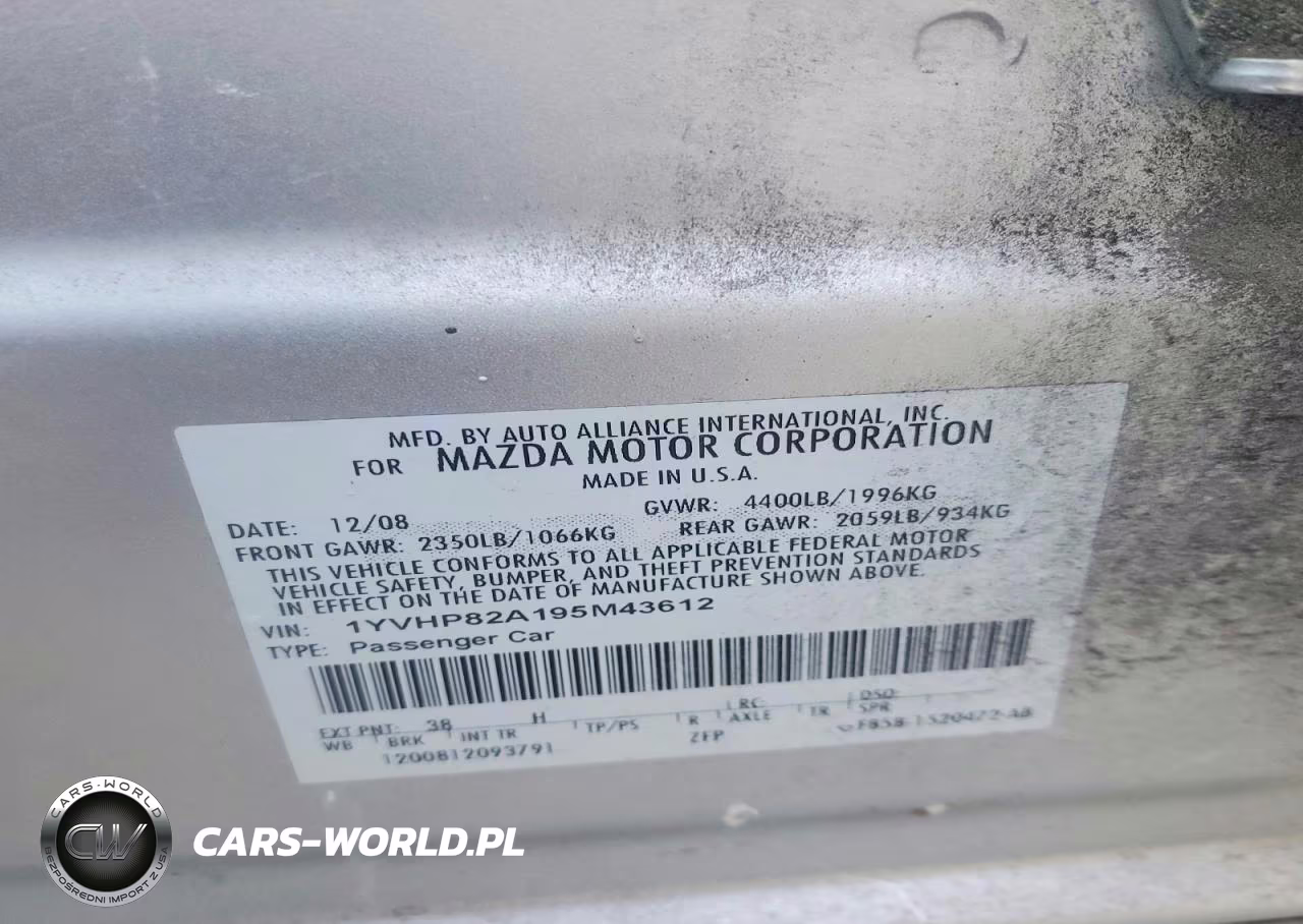 2009 Mazda 6 I VIN:1YVHP82A195M43612 - 12