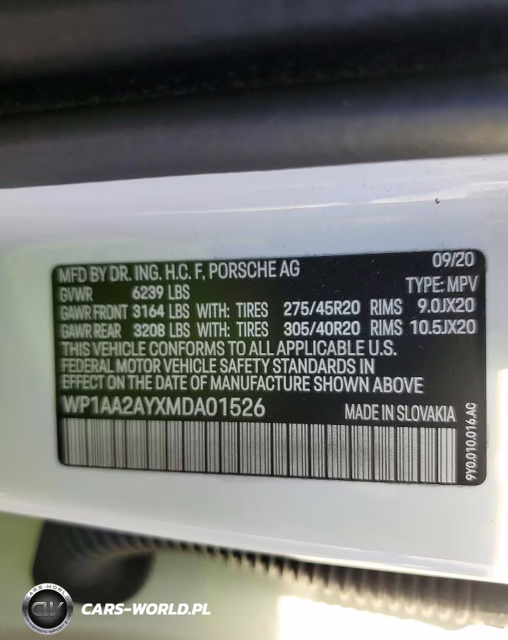 2021 Porsche Cayenne VIN:WP1AA2AYXMDA01526 - 13