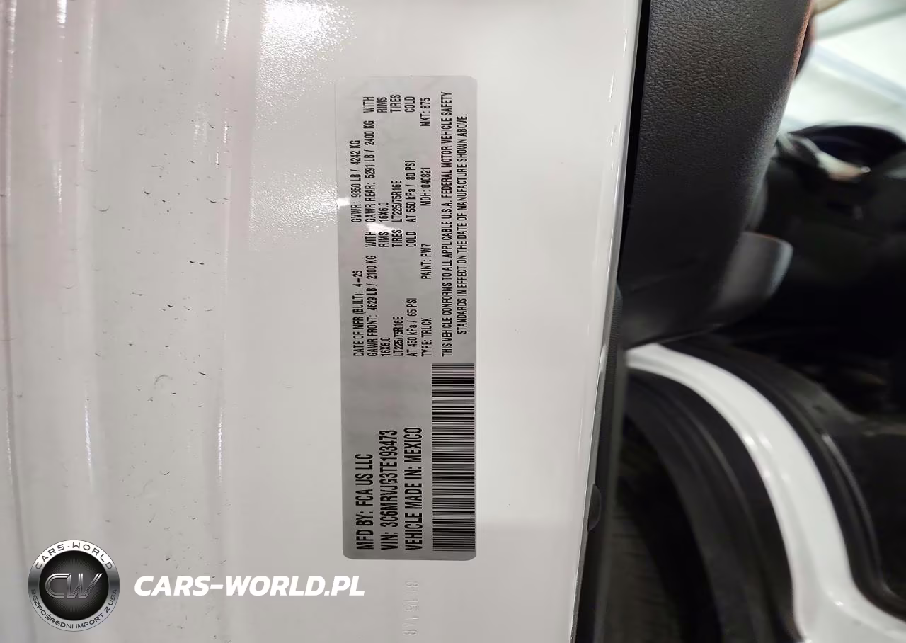 2026 Ram Promaster 3500 Delivery Van VIN:3C6MRVJG3TE193473 - 14