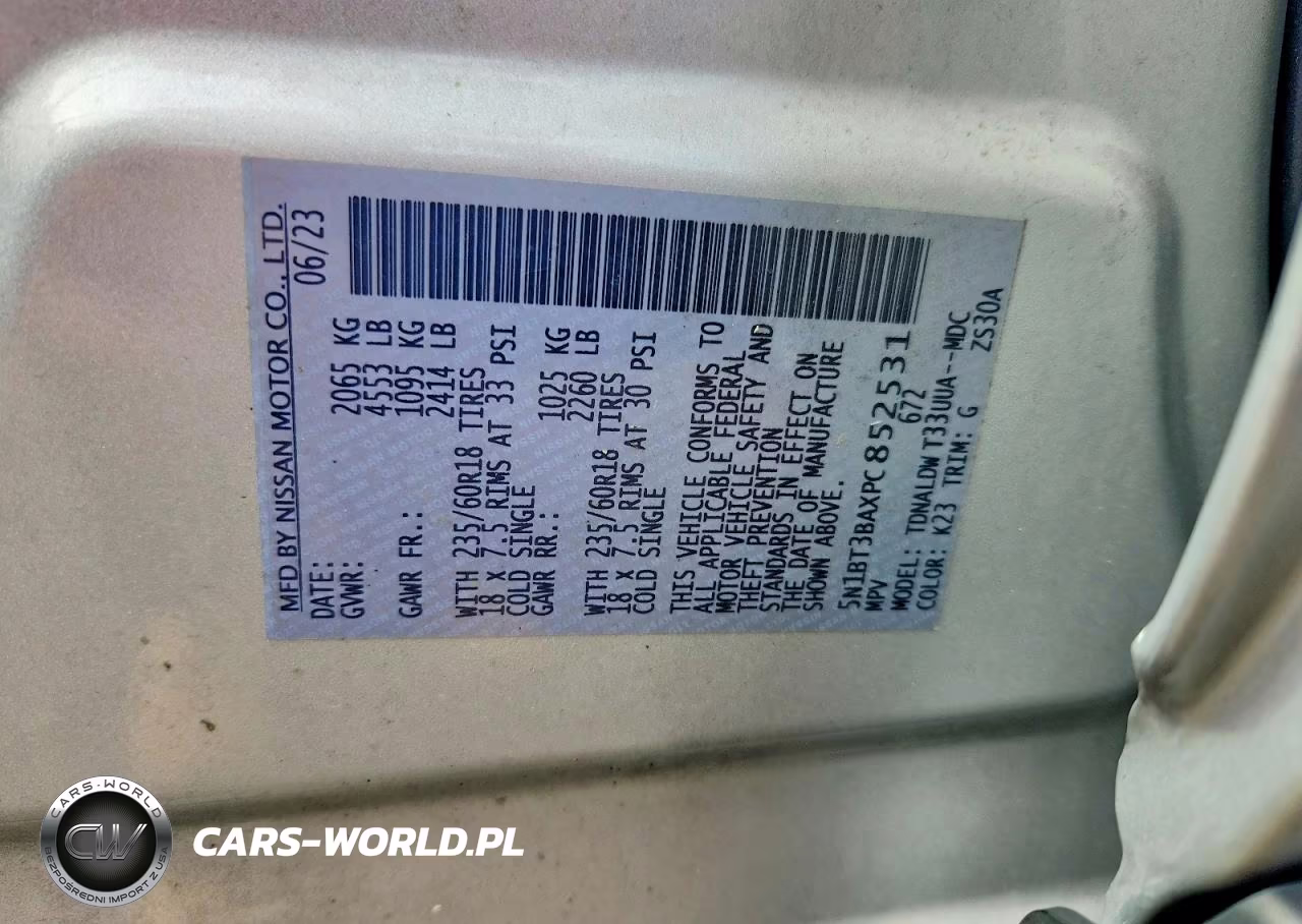 2023 Nissan Rogue Sv VIN:5N1BT3BAXPC852531 - 13