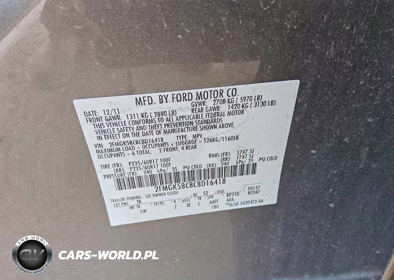 2012 Ford Flex Se VIN:2FMGK5BC8CBD16418 - 13