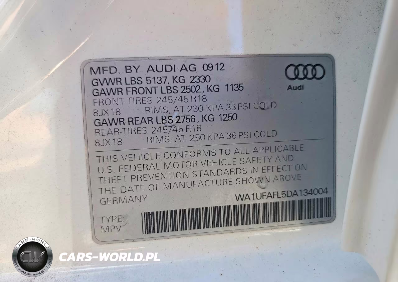 2013 Audi A4 Allroad Premium Plus VIN:WA1UFAFL5DA134004 - 12