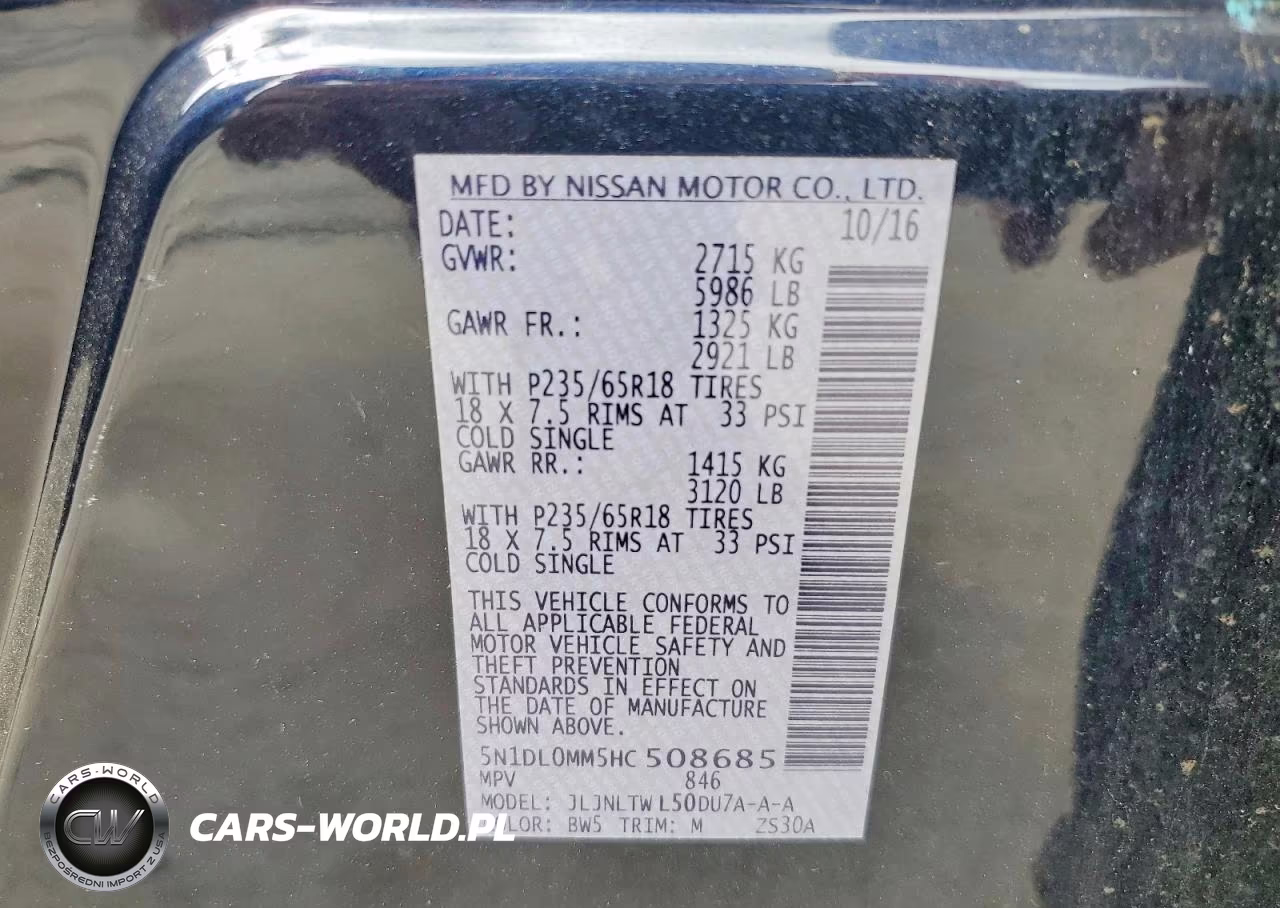 2017 Infiniti Qx60 Base VIN:5N1DL0MM5HC508685 - 13