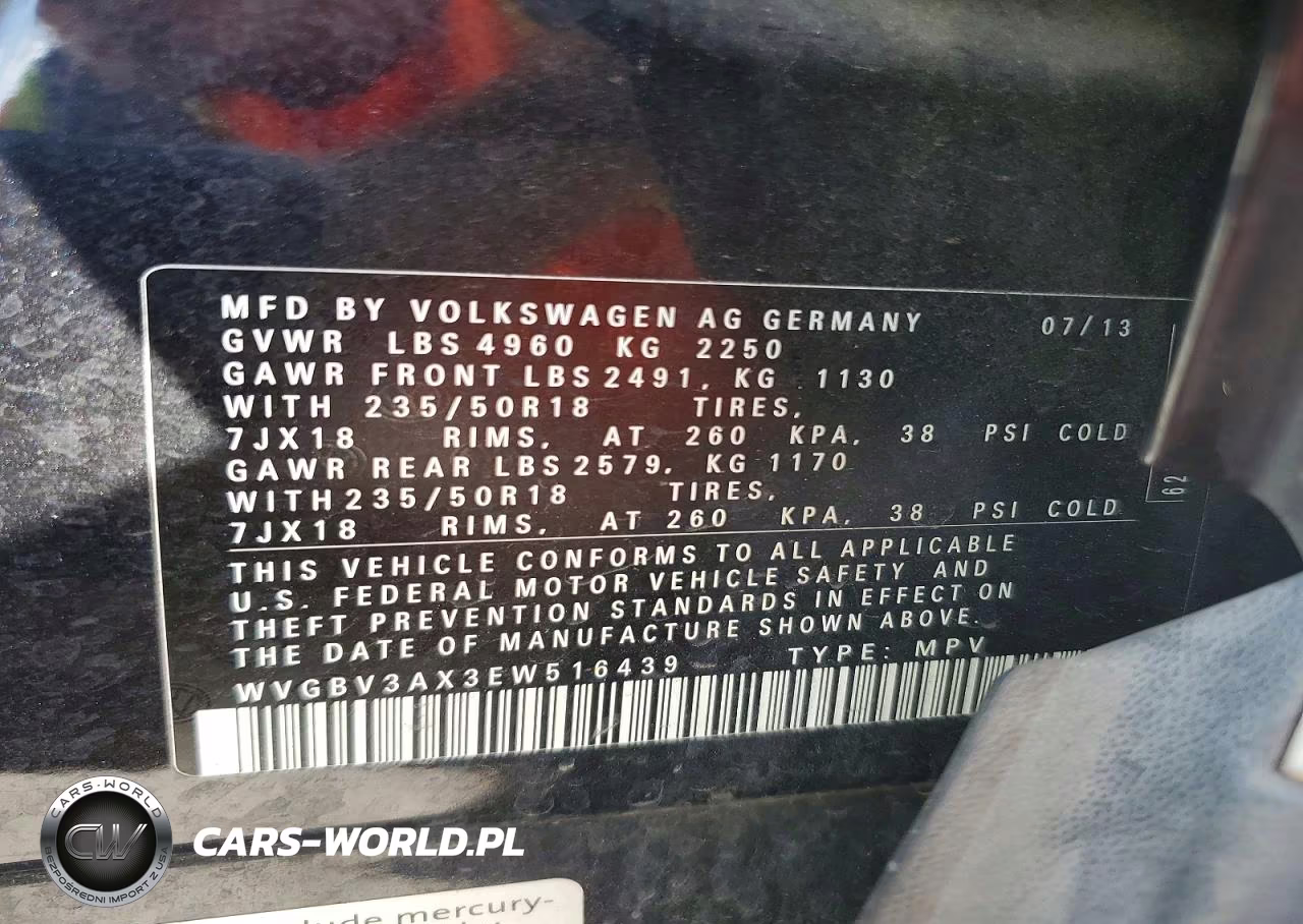 2014 Volkswagen Tiguan S VIN:WVGBV3AX3EW516439 - 13