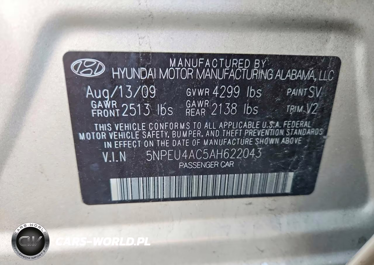 2010 Hyundai Sonata Limited VIN:5NPEU4AC5AH622043 - 12