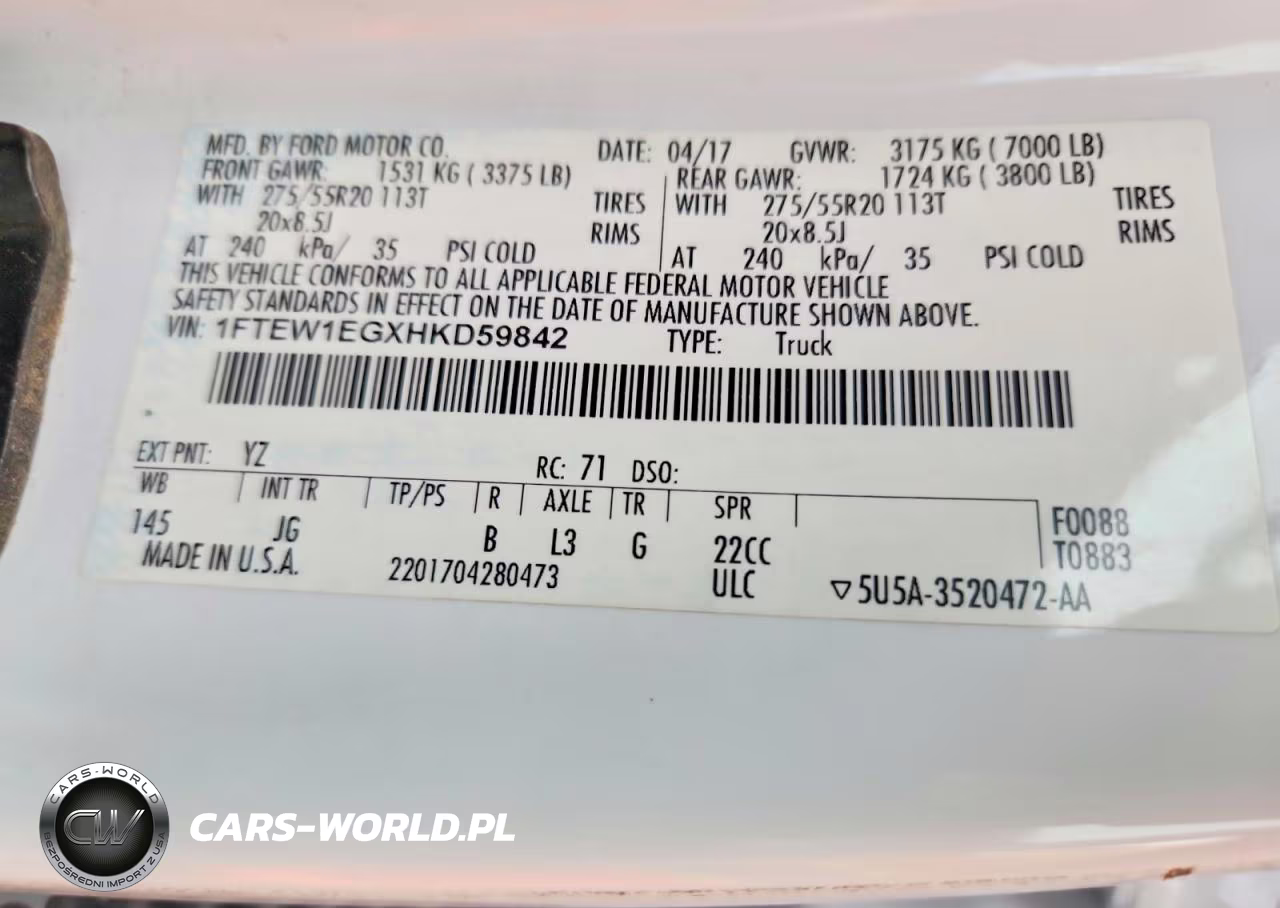 2017 Ford F150 Supercrew VIN:1FTEW1EGXHKD59842 - 13