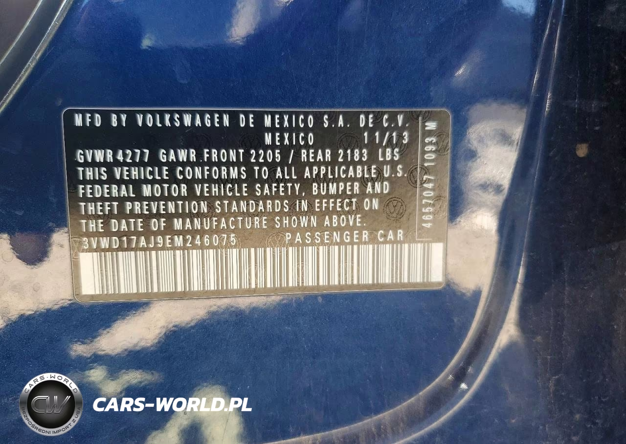 2014 Volkswagen Jetta Se VIN:3VWD17AJ9EM246075 - 12