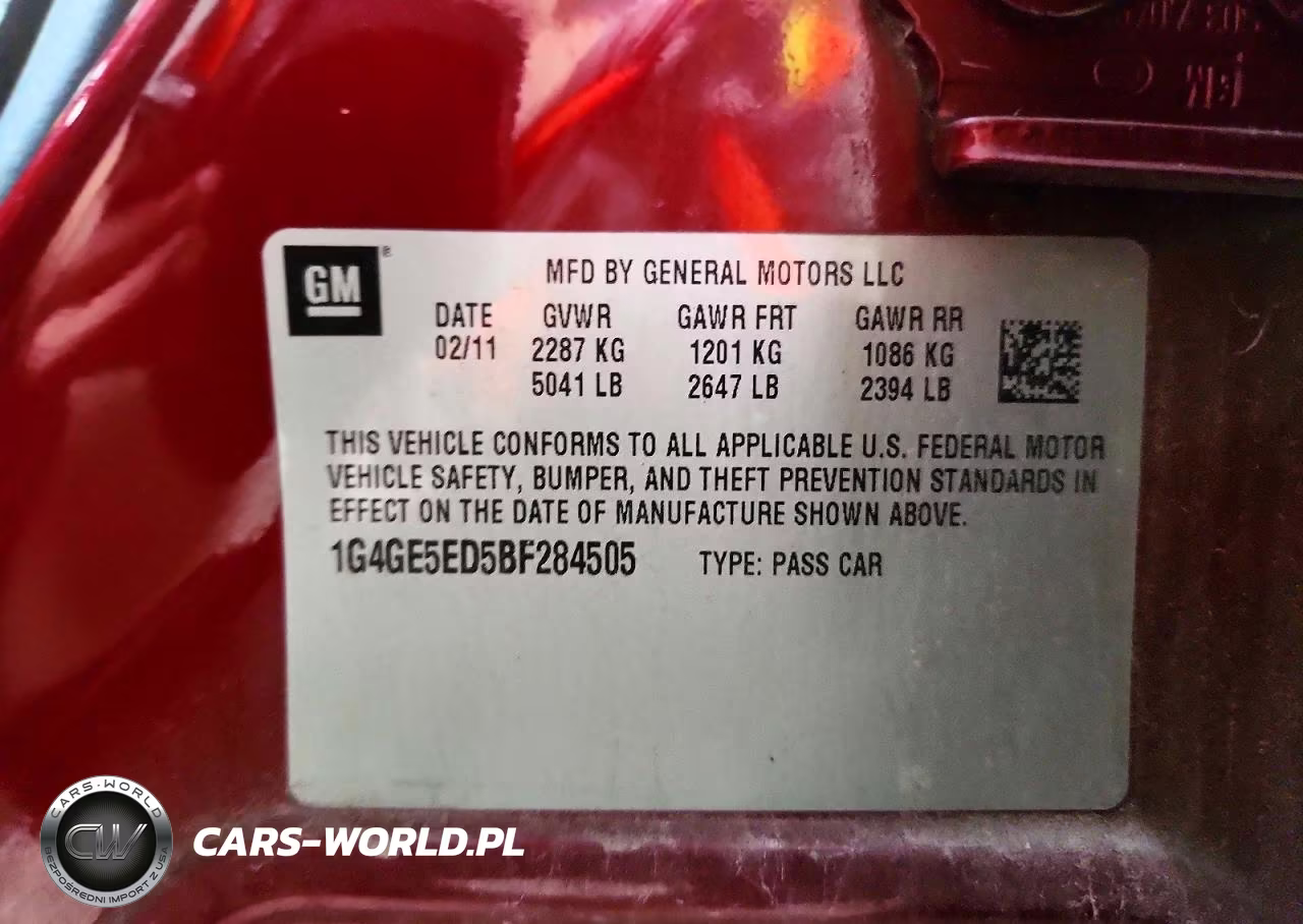 2011 Buick Lacrosse Cxs VIN:1G4GE5ED5BF284505 - 12