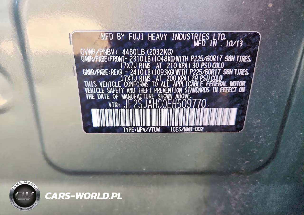 2014 Subaru Forester 2.5I Limited VIN:JF2SJAHC0EH509770 - 13