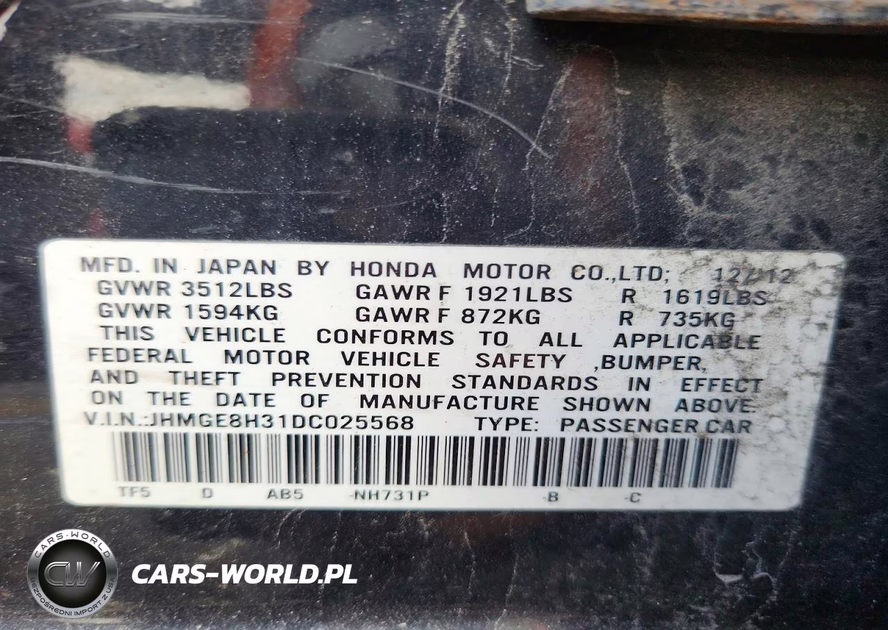 2013 Honda Fit VIN:JHMGE8H31DC025568 - 13