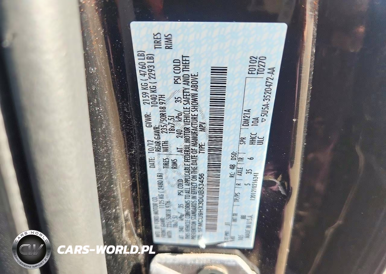 2013 Ford Escape Sel VIN:1FMCU9HX3DUB53456 - 12