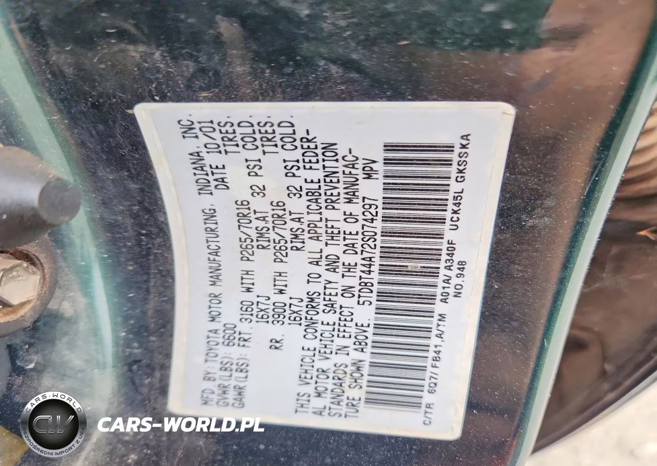 2002 Toyota Sequoia Sr5 VIN:5TDBT44A72S074297 - 13