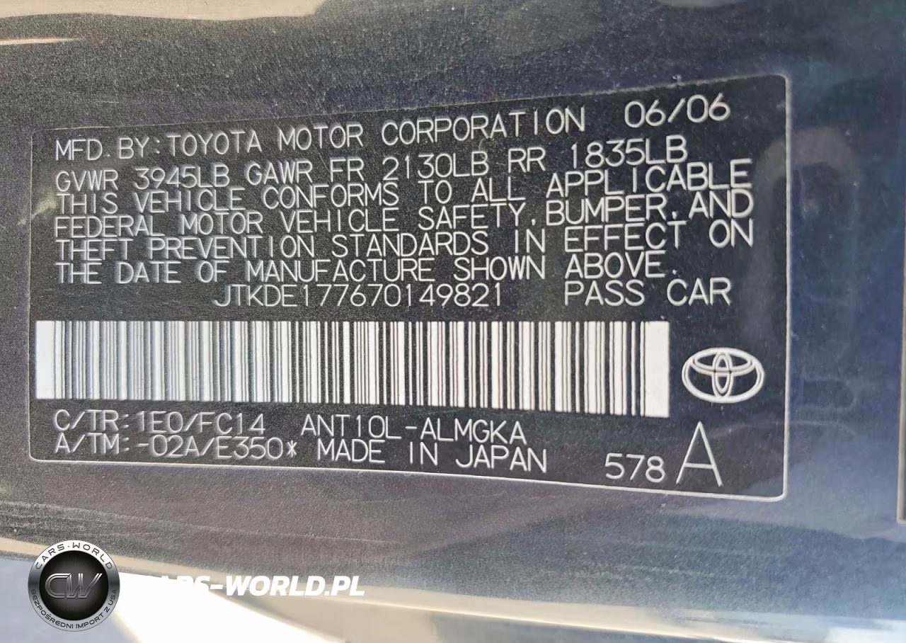 2007 Scion Tc Base VIN:JTKDE177670149821 - 12
