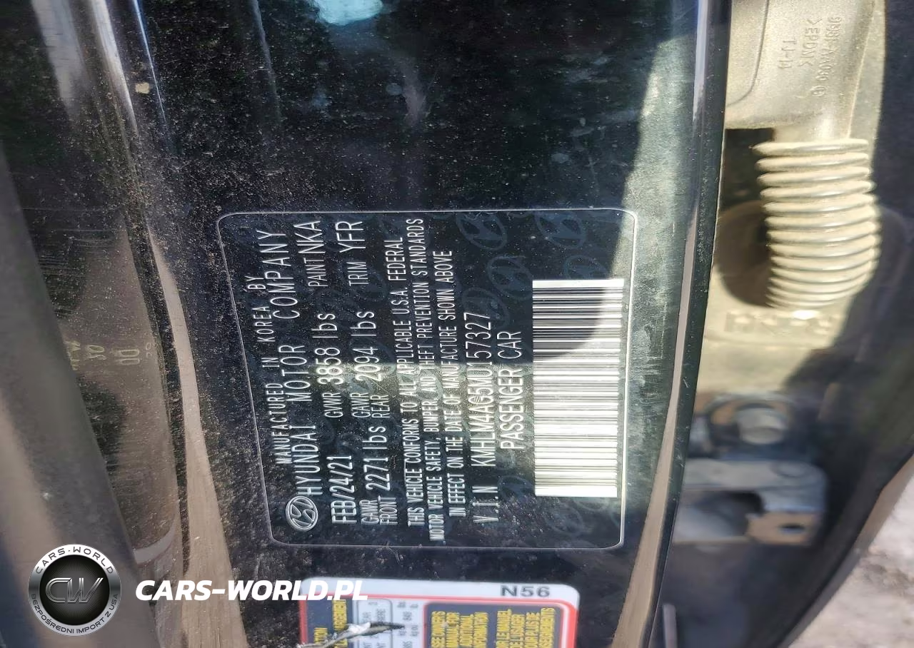 2021 Hyundai Elantra Sel VIN:KMHLM4AG5MU157327 - 12