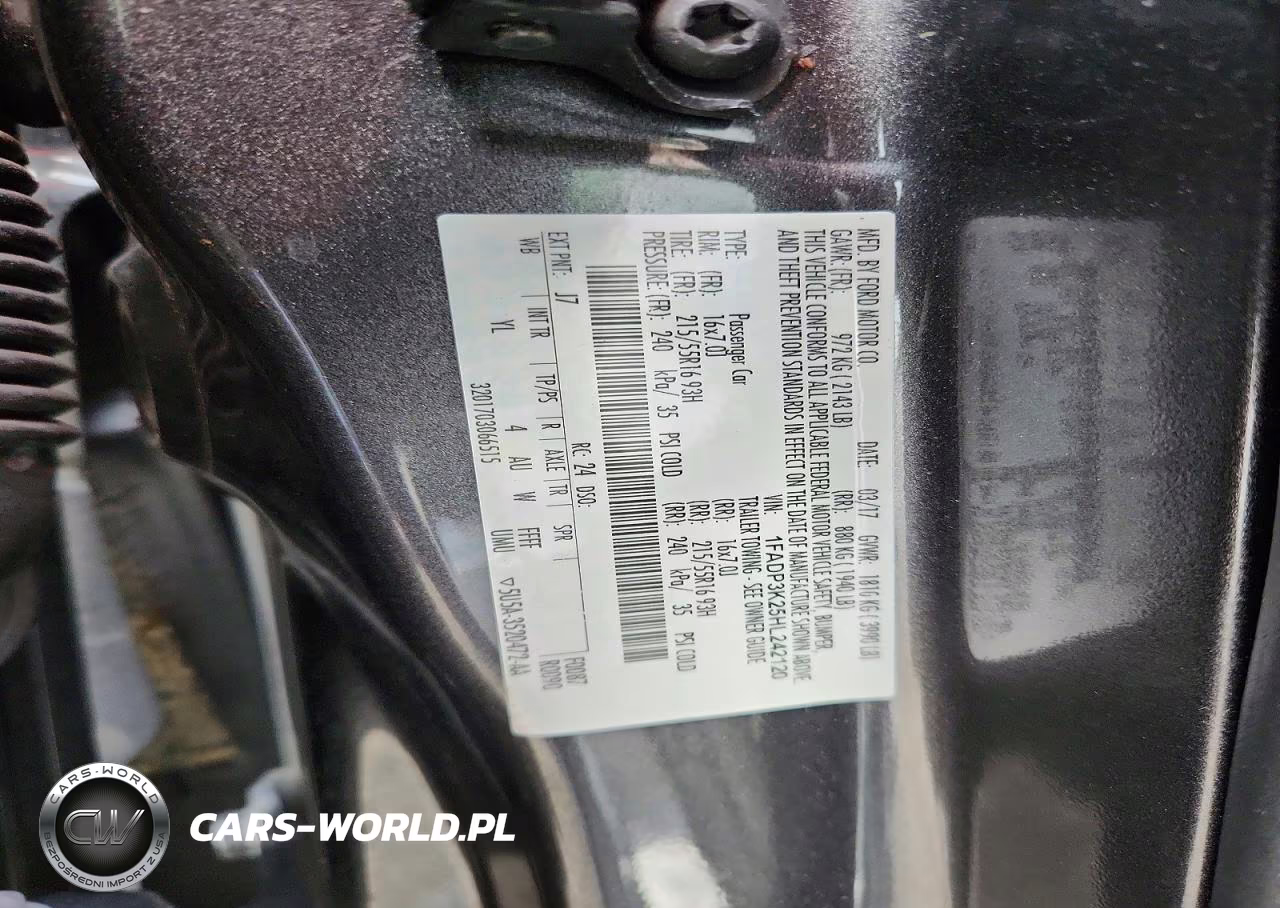 2017 Ford Focus Se VIN:1FADP3K25HL242120 - 12