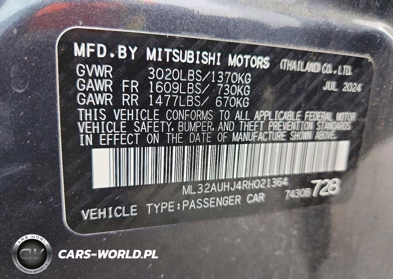 2024 Mitsubishi Mirage Es VIN:ML32AUHJ4RH021364 - 13