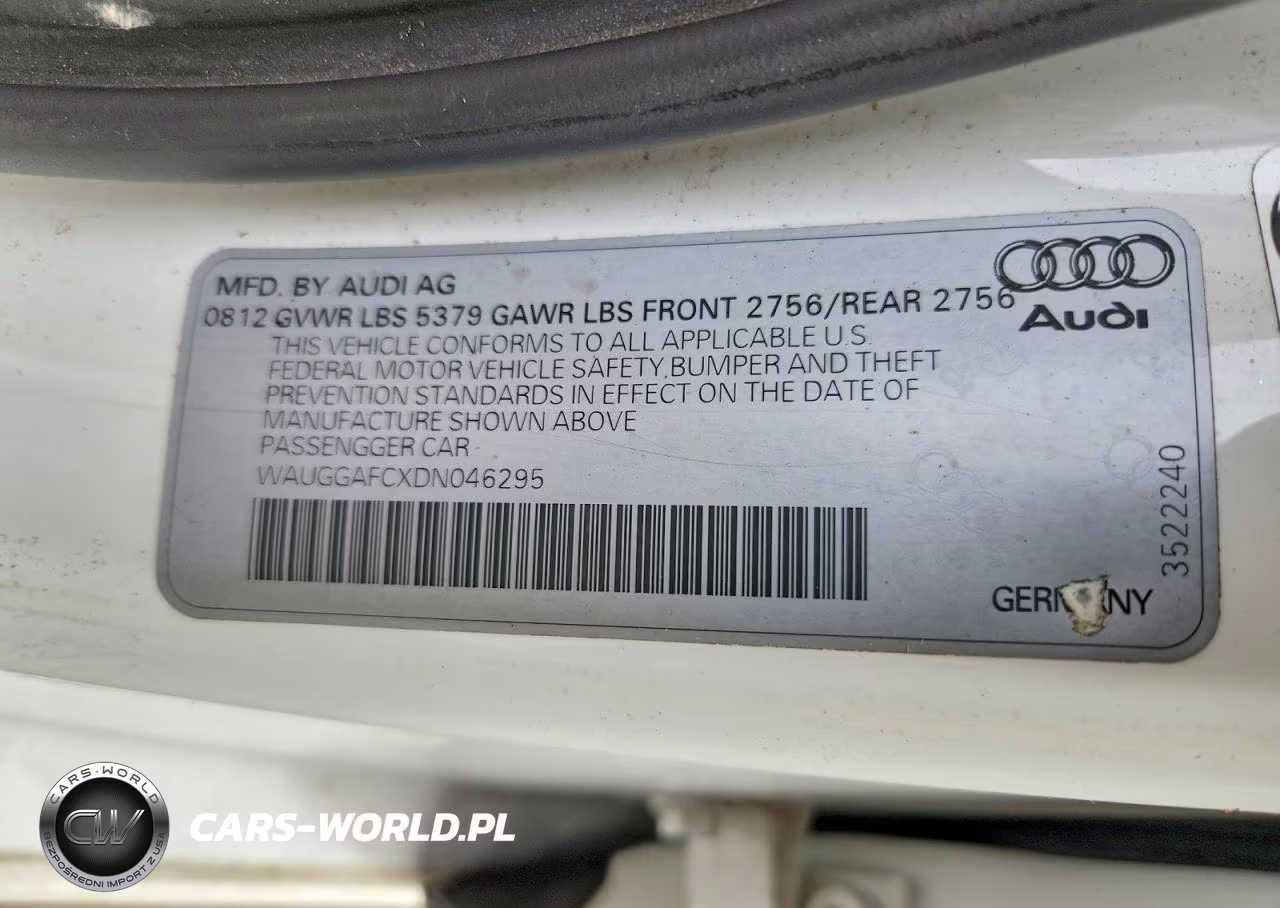 2013 Audi A6 Premium Plus VIN:WAUGGAFCXDN046295 - 12