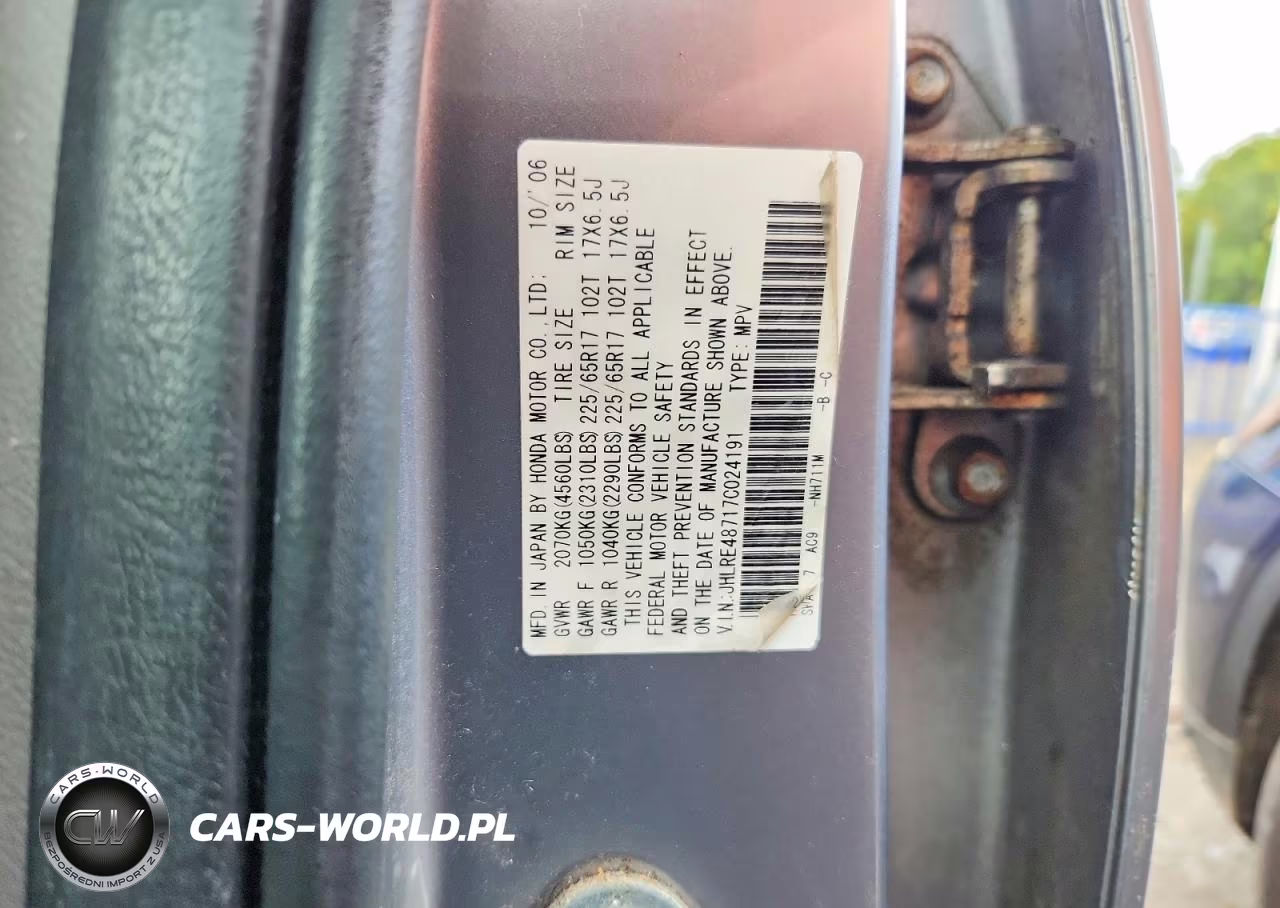 2007 Honda Cr-V Ex-L VIN:JHLRE48717C024191 - 13