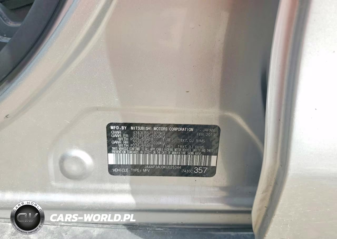2019 Mitsubishi Outlander Sport Es VIN:JA4AP3AU0KU025344 - 14