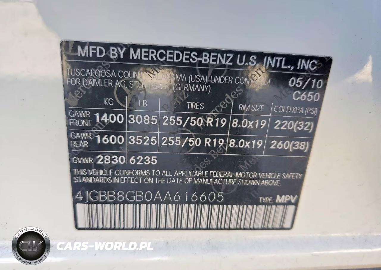 2010 Mercedes-Benz Ml 350 4Matic VIN:4JGBB8GB0AA616605 - 12
