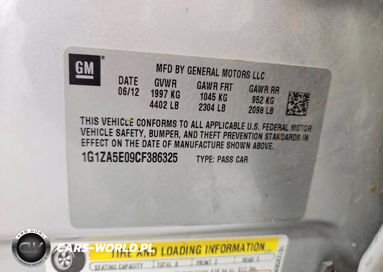 2012 Chevrolet Malibu Ls1 VIN:1G1ZA5E09CF386325 - 12