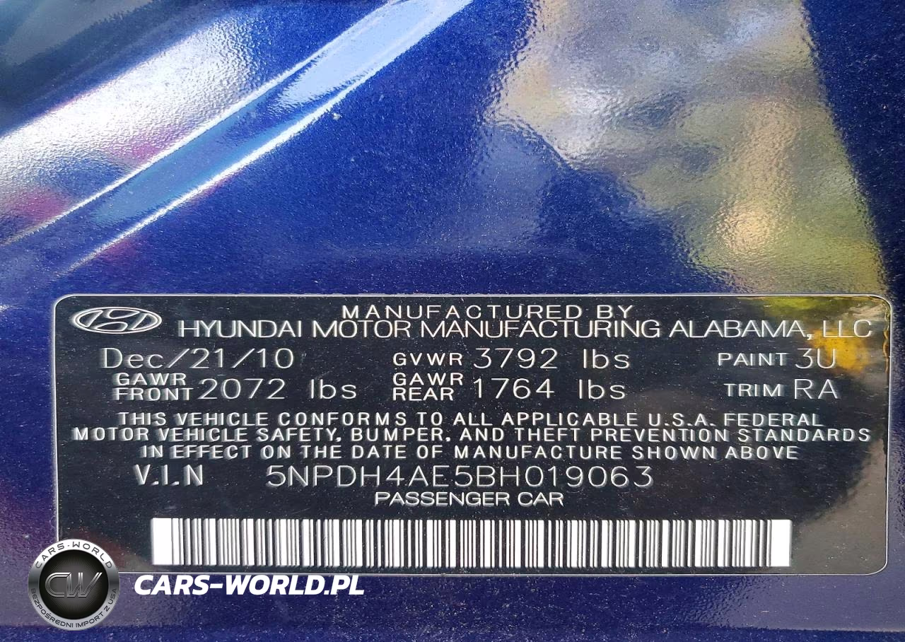 2011 Hyundai Elantra Gls VIN:5NPDH4AE5BH019063 - 12